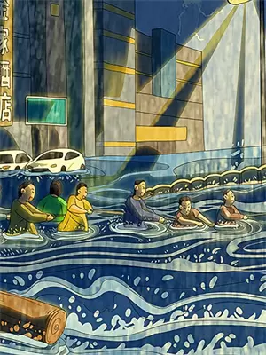 空中浪漫的气球
